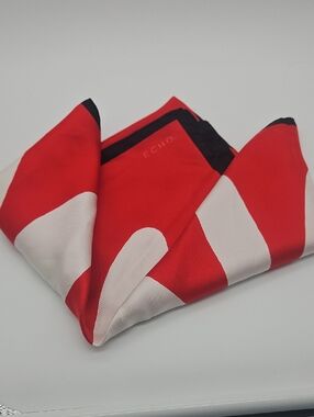 Echo Red, White and Black Graphic Silk Scarf